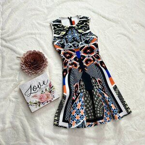 CLOVER CANYON Draped printed stretch fishtail midi skirt Unlined SIZE S